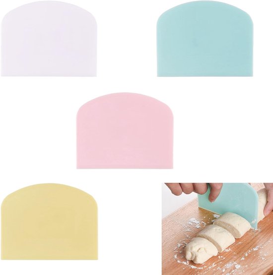 4-teiliges Silikon-teigschaber-set – Multifunktionale Schaber – Zum Schneiden Von Teig, Abschaben Von Butter Und Verstreichen Von Marmelade (weiß, Hellblau, Rot, Gelb)