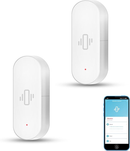 Intelligenter Glasbruchmelder Und Wlan-türsensor Mit Einstellbarer Empfindlichkeit Und App-alarm (2er-pack).
