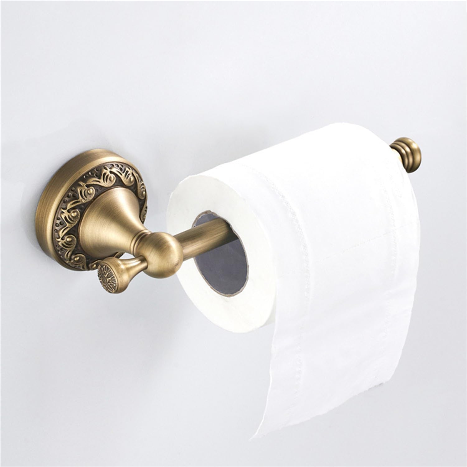 Vintage-toilettenpapierhalter Aus Messing, Aufwendig Geschnitztes Design, Wandmontierter Badezimmer-toilettenpapierhalter, Farbe: Gebürstete Bronze.