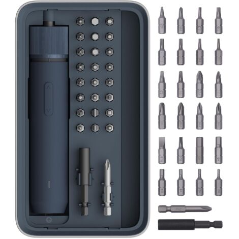 Elektrischer Schraubendreher-satz Mit 3 Drehmomentstufen, Runder Led-anzeige, 26 S2-stahlbits, 1500-mah-akku, Usb-c-ladeanschluss Und Aufbewahrungsbox