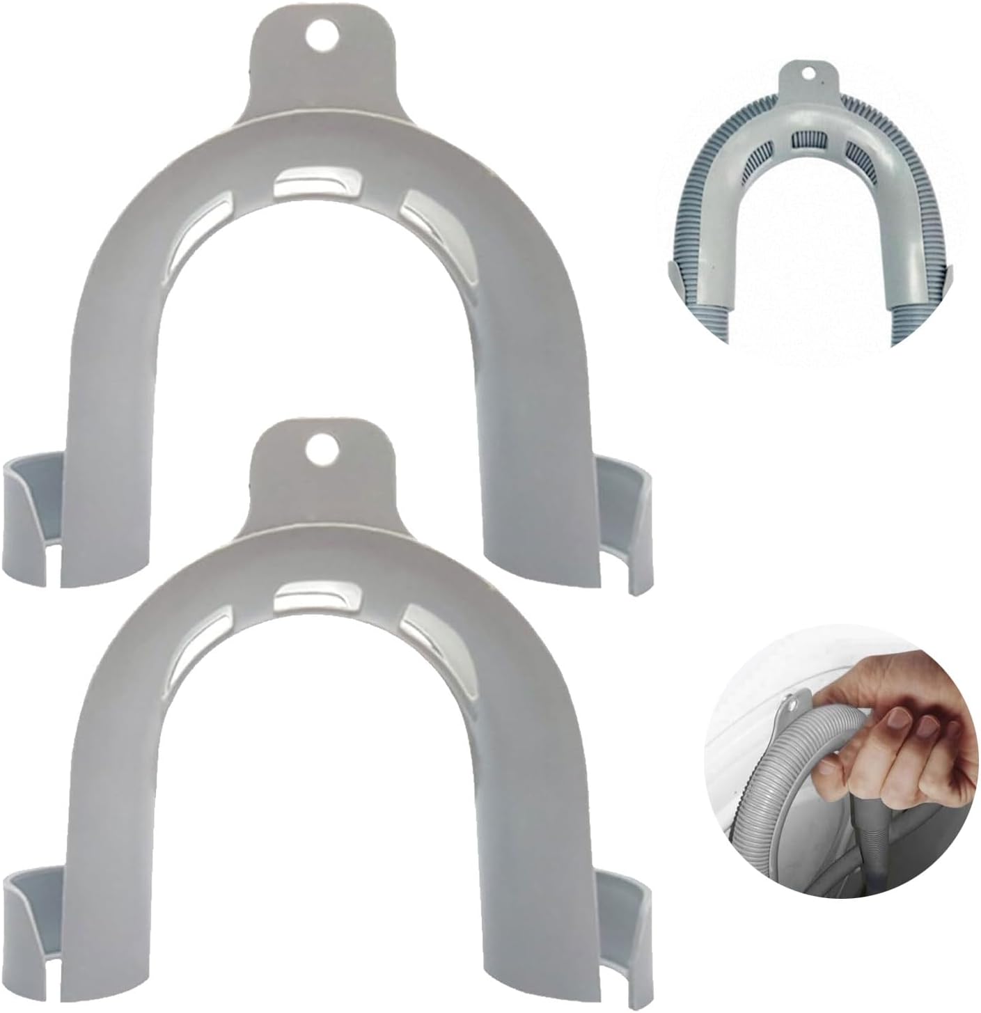 X Haken Für Ablaufschlauch, Pvc-winkelablaufschlauch, Ablaufschlauchbogen, Ablaufschlauchhalter Für Waschmaschine Und Geschirrspüler, Robust (grau)