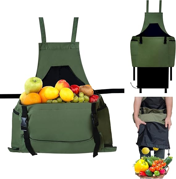 Gartenschürze, Ernteschürze – Gartengeschenke Für Männer – Gartenschürze Mit Taschen Für Frauen, Grün