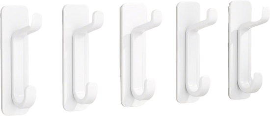5 Selbstklebende Kunststoff-wandhaken (8 X 3 X 3,5 Cm) Für Regenschirme, Handtücher, Mäntel, Bademäntel, Schlüssel, Kleidung – Schwarz