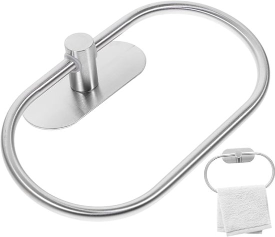 Ovaler Handtuchring Aus Edelstahl Zur Wandmontage – Silber