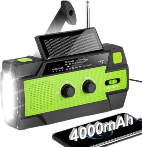 Handkurbel-solarradio Für Notfälle, 4000 Mah, Rot