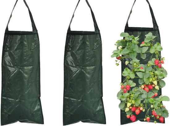 3er-pack Pflanzsäcke Für Den Außenbereich Mit 10 Löchern – Atmungsaktive, Vertikale Hänge-pflanzsäcke, Geeignet Für Erdbeer-, Tomaten- Und Gemüsepflanzen.