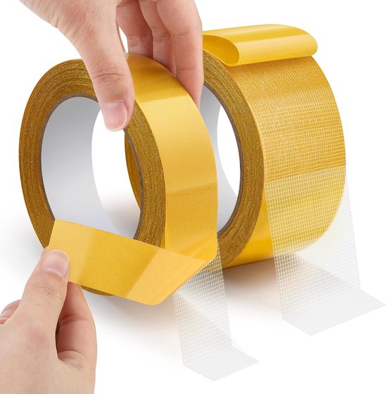 2 Rollen Doppelseitiges Gewebeband, 3 Cm X 20 M + 5 Cm X 20 M, Ablösbar, Wasserfest, Wiederverwendbar