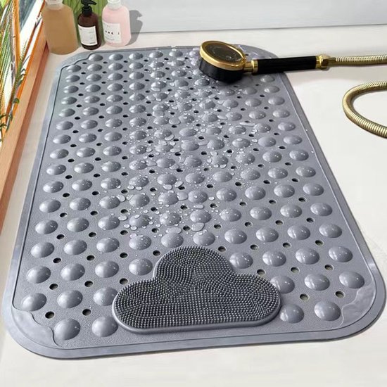Rutschfeste Badematte – 40 X 70 Cm Duschmatte Mit Saugnäpfen Und Massageoberfläche – Grau