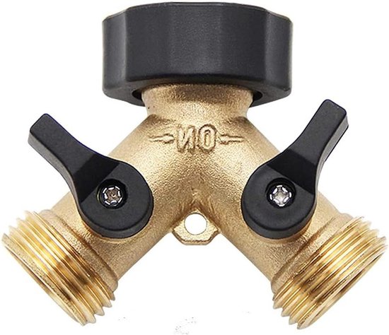 Schlauchverbinder Y-typ 3/4 Umlenkadapter Für Wasserhähne, Messing 2-wege, Für Gartenbewässerung - Schlauchanschluss - 1 Stück.