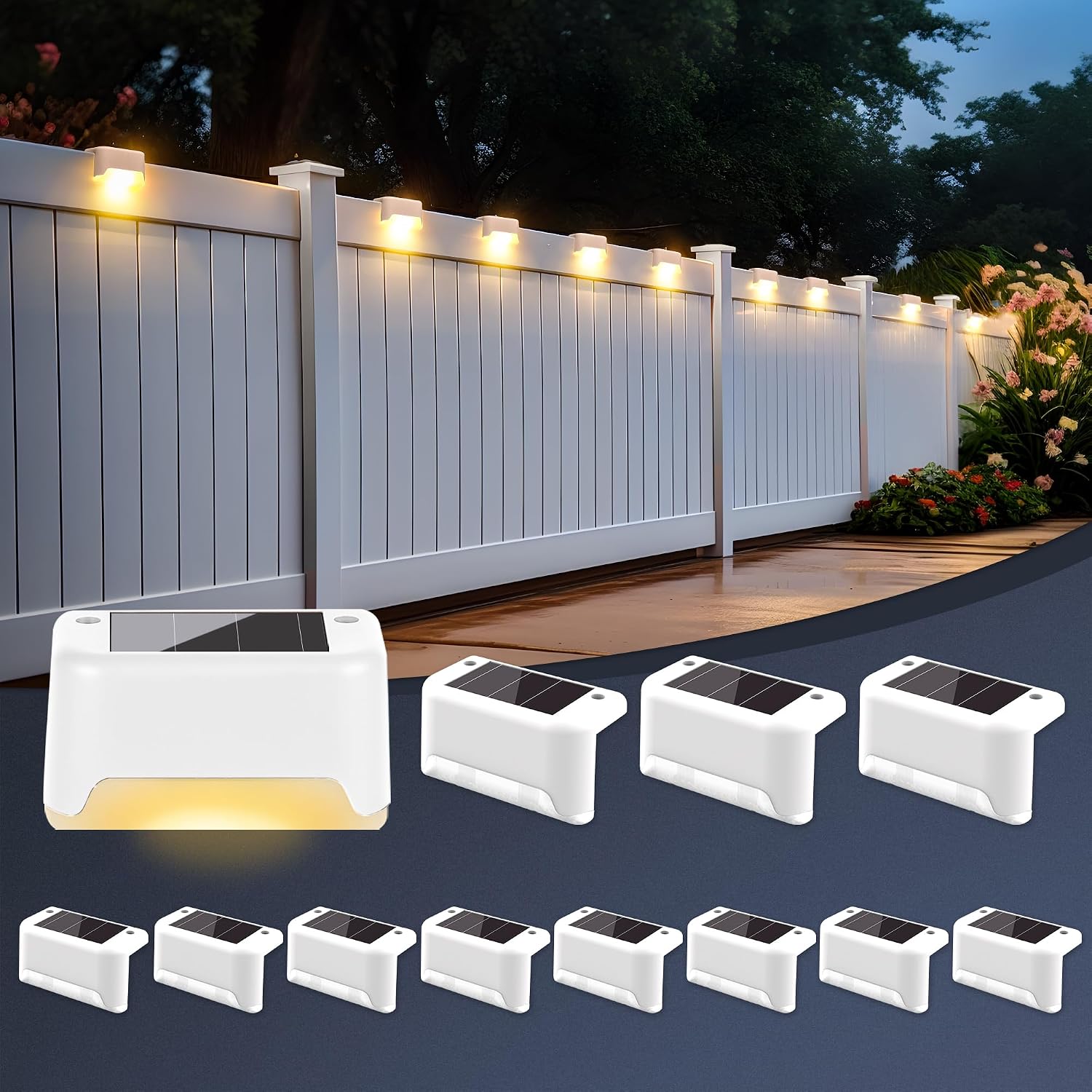Solarleuchten Für Den Außenbereich, 12er-pack, Wasserdicht, Geeignet Für Außentreppen, Höfe Und Gärten (weißes Und Warmweißes Licht).