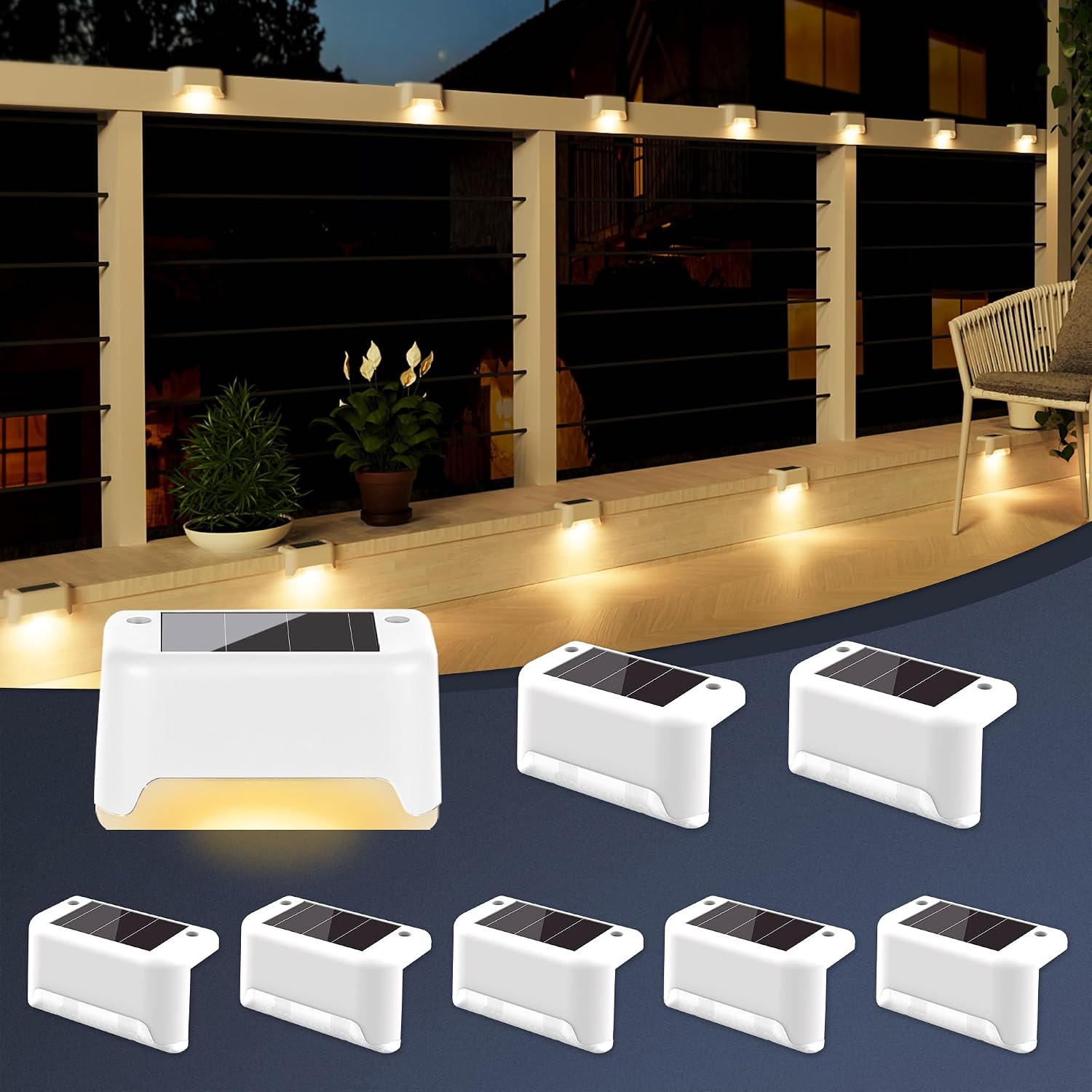 Solarleuchten Für Den Außenbereich, 8er-pack, Wasserdicht, Geeignet Für Außentreppen, Höfe Und Gärten (weißes Und Warmweißes Licht).