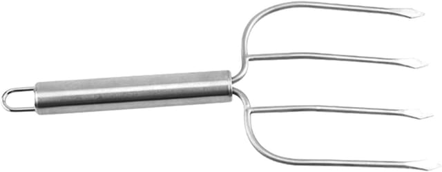 CCYKXA 33 cm lange Grillgabel aus Edelstahl, multifunktionale Fleischgabel zum Grillen, Spießwerkzeug für Camping und Grillabende im Freien