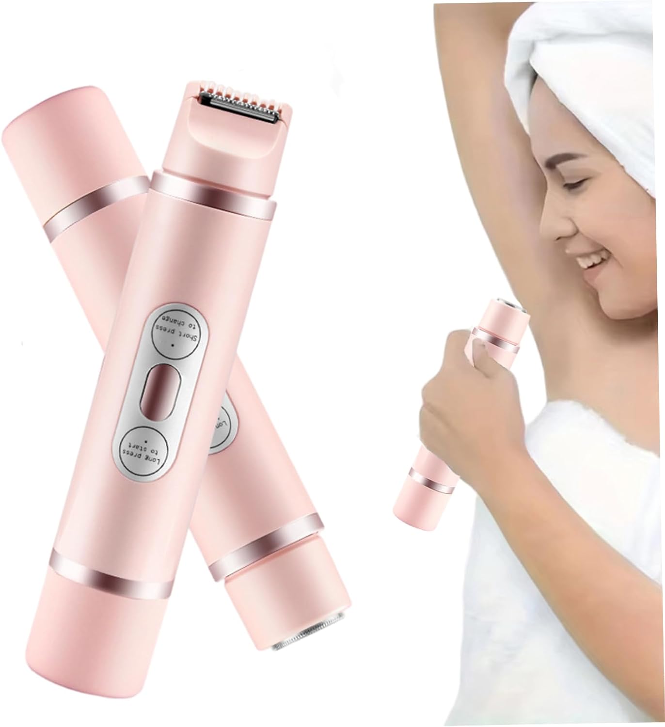 Elektrischer Bikini-trimmer Für Damen, Doppelkopf-gesichtsrasierer, Schmerzfrei, Tragbar, Abwaschbar, Für Zuhause Und Unterwegs