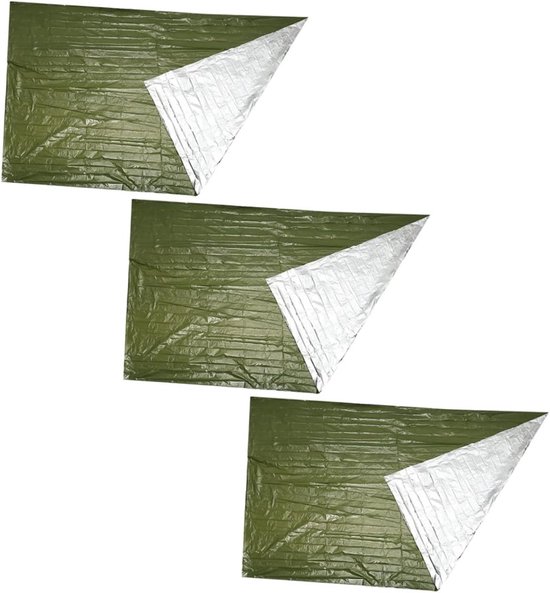 Notfalldecken, 3er-pack, Warme Decken, Reflektierende Überlebensdecken, Campingausrüstung, Wasserdicht, Outdoor, Polyester, Weltraum-pe, Faltbar.