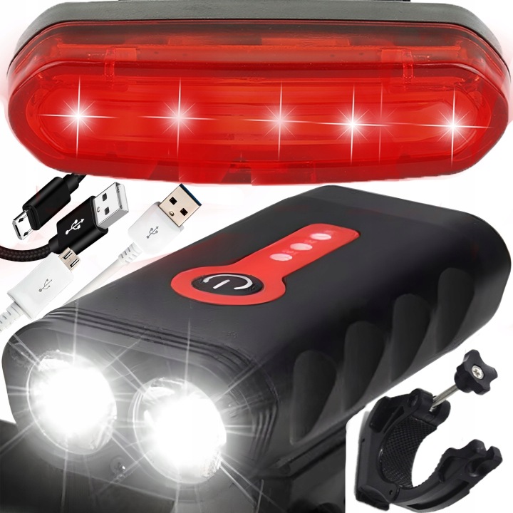 Fahrrad-vorder- Und Rücklicht, 1800 Lumen Helle Led-leuchten, Geeignet Für Fahrradlenker.