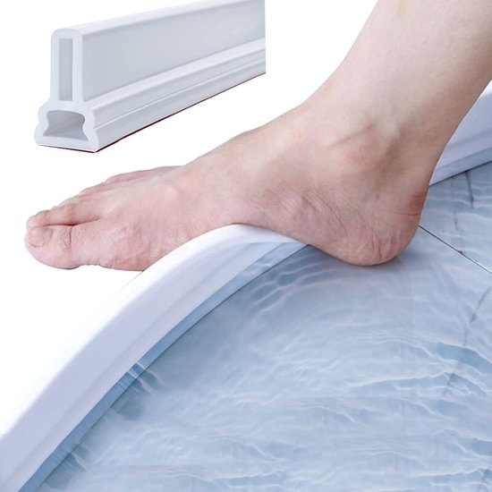 Selbstklebende Duschschwelle – Pvc-wassersperre – 200 Cm Langes Baddichtungsprofil – Flexibler Wasserstopp – Für Schwellenlose Duschen – Einfach