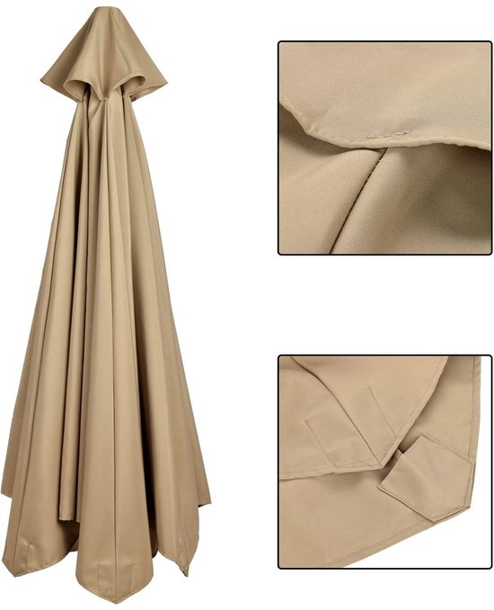 Ersatz-sonnenschirmbezug, Rund, Einlagig, 3m, 6 Streben, Khaki
