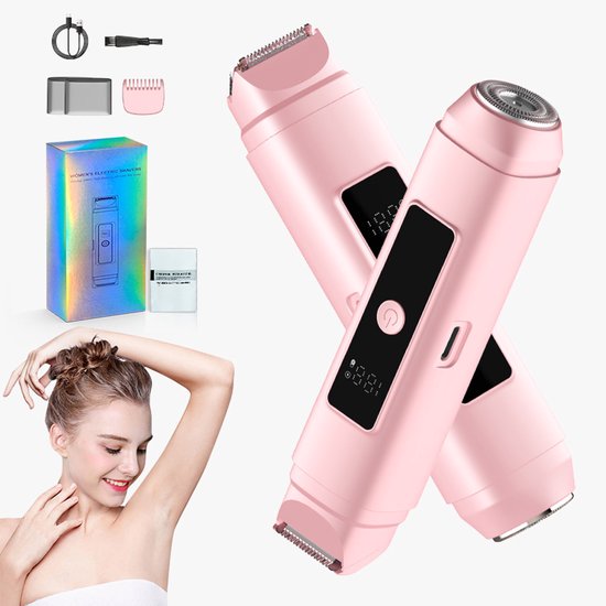 Elektrischer Bikini-rasierer Für Damen Mit Led-anzeige, Trockenrasierer, Für Die Intimpflege Empfindlicher Haut, Beine, Arme, Anwendung Vor Dem Tragen Von Badebekleidung.