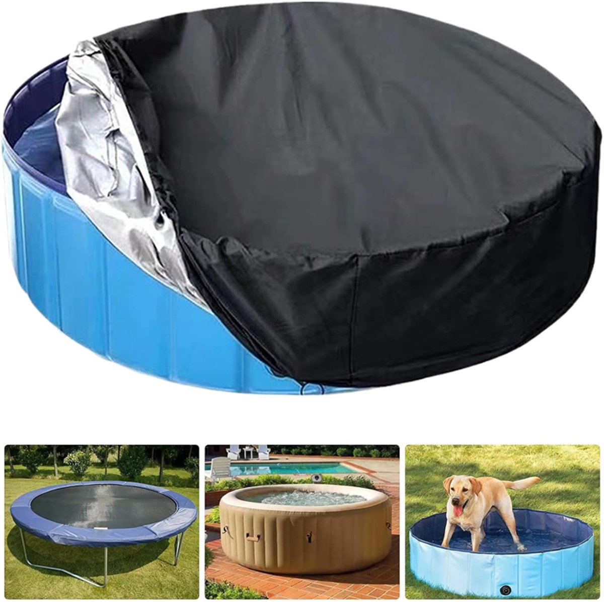 160 X 160 X 30 Cm – Schwimmbadabdeckung – Außenpoolabdeckung – Runde Schwimmbadabdeckung – Mit Kordelzug – Zum Schutz Vor Laub Und Staub