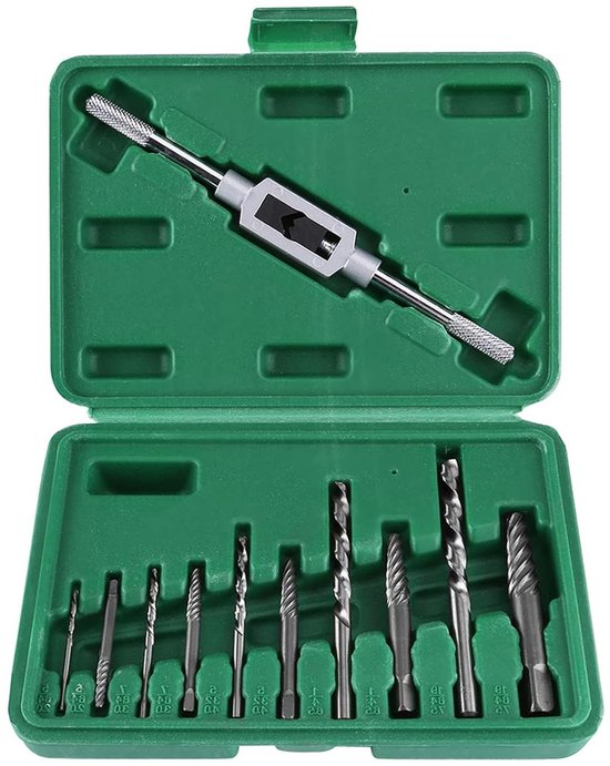 Ein Set Aus 11 Schraubenausziehern Und Bohrern Zum Entfernen Beschädigter Und Abgebrochener M3-m12-schrauben.