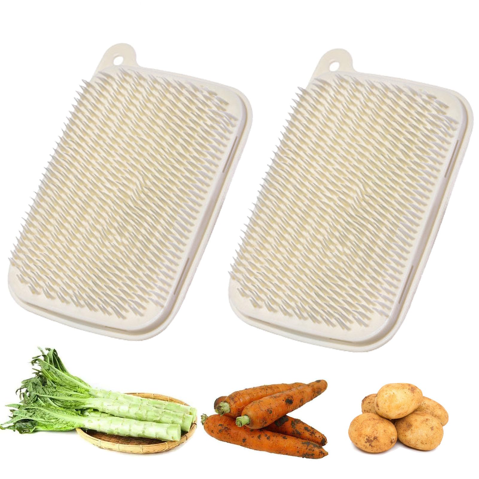Gemüsebürste, 2er-pack Gemüsebürste, Obst- Und Gemüsebürste, Kartoffelbürste, Weiche Bürste Geeignet Für Kartoffeln/karotten/lotuswurzeln