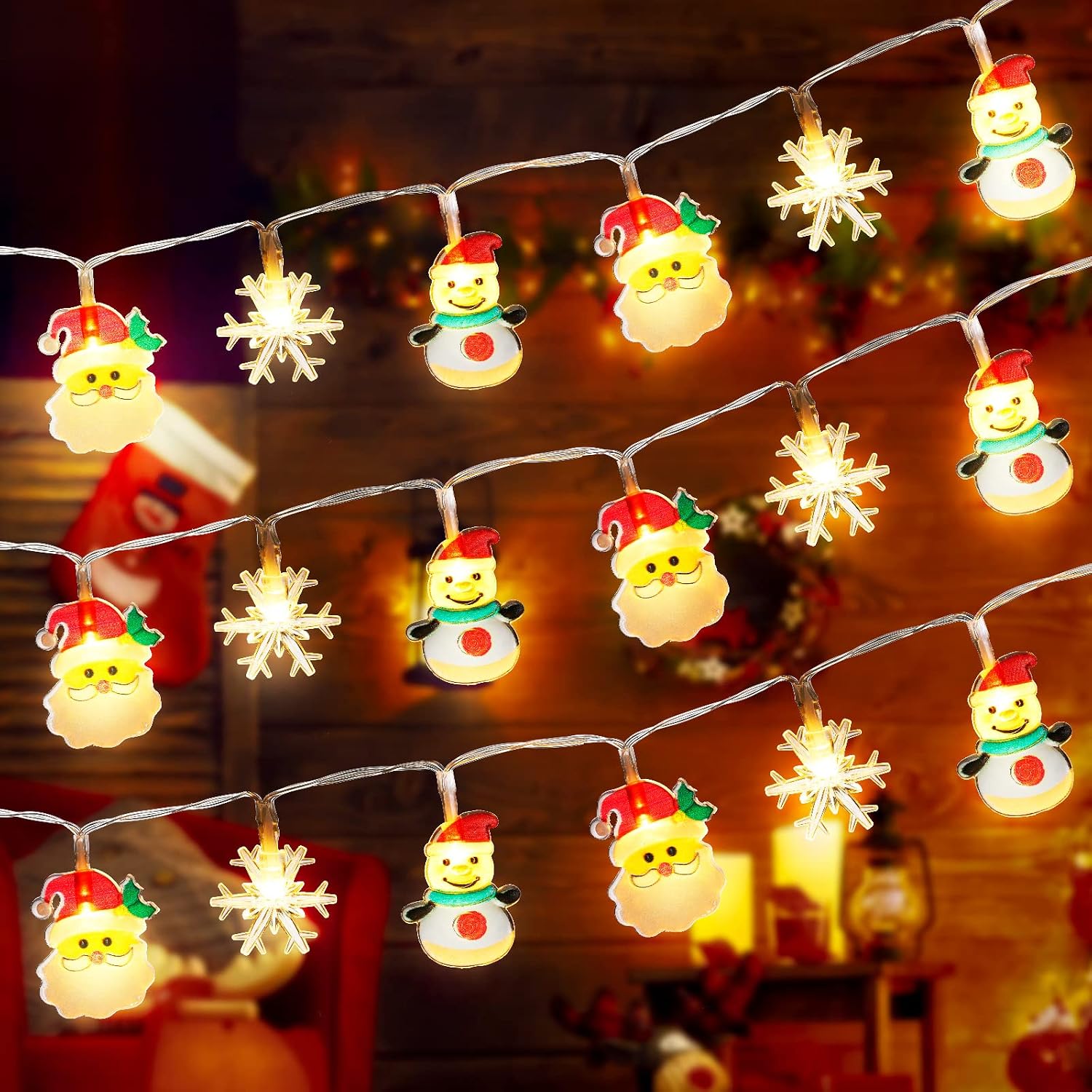 2 Lichterketten (3 M) Mit 20 Leds, Batteriebetrieben, Wasserdicht, Für Weihnachtsfeiern Und Indoor-dekorationen.