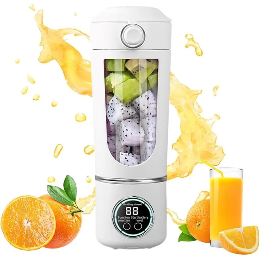 Tragbarer 700-ml-standmixer, Kabellos, 12 Klingen, Selbstreinigung, Usb-c, Weiß