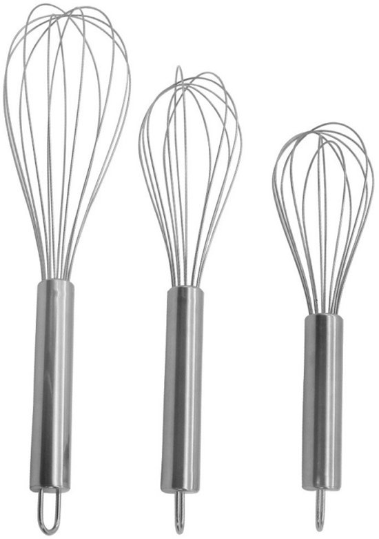 3-teiliges Küchenquirl-set Aus Edelstahl (8, 10 & 12 Zoll), Spülmaschinenfest