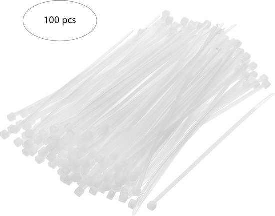 100 Kabelbinder – Uv-beständig – Wiederverwendbar – 2,5 X 100 Mm – Zum Aufbewahren Und Befestigen Von Kabeln – Weiß