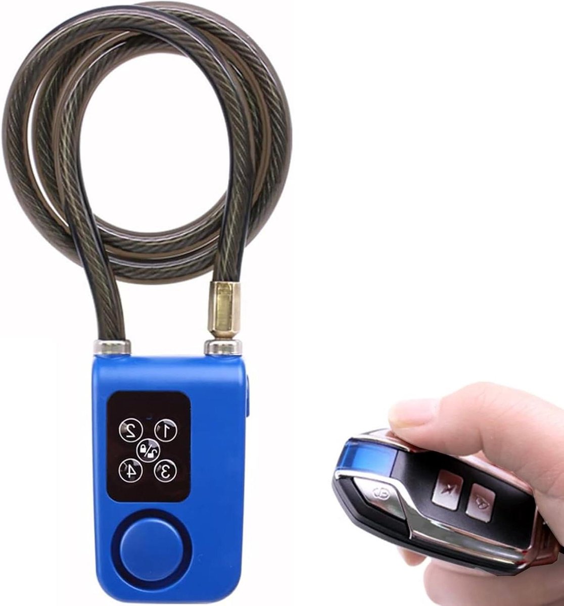 Wasserdichtes Diebstahlsicherungs-fahrradschloss Mit Alarmanlage, Drahtloser Fernbedienung Und Intelligentem, Schlüssellosem 84 Cm Langem Kabel Für Fahrräder, Motorräder Und Roller