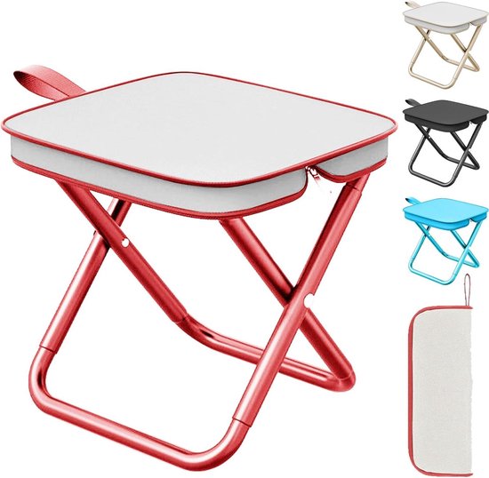 Klappstuhl/hocker, Geeignet Für Reisen, Wandern, Gartenarbeit, Angeln, Grillen Und Den Strand (rot).