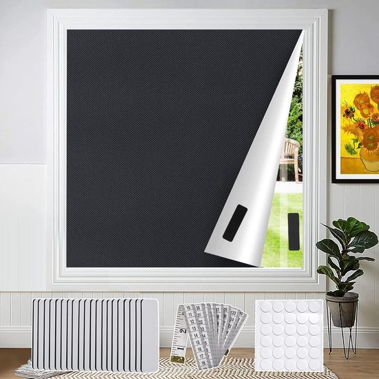300 X 145 Cm Temporäres, Tragbares Verdunkelungsrollo-set – Mit Klettverschluss