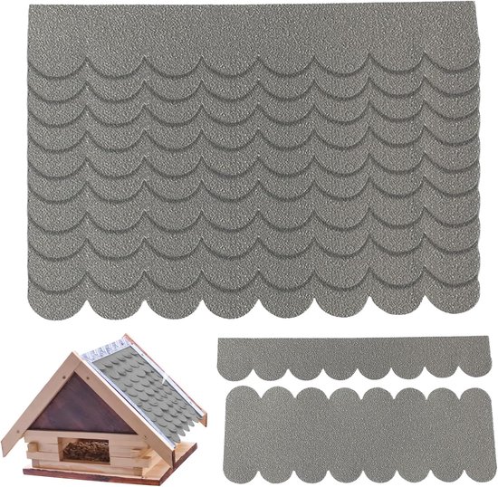 Dachpappe Für Vogelhäuser, Wasserdichte Mini-dachziegel, 32er-packung, Selbstklebend, Für Nistkästen, Kaninchenställe Und Insektenhotels, Grau