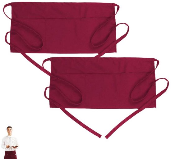 Bordeauxrote, 60 X 29 Cm Große Polyester-halbschürze