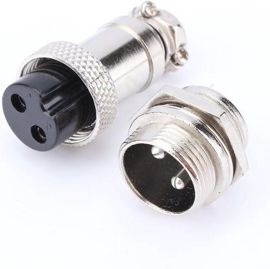 Ein Satz Gx16-luftfahrtstecker, 2-poliger Schraubstecker Aus Metall Für Luftfahrtkabel.