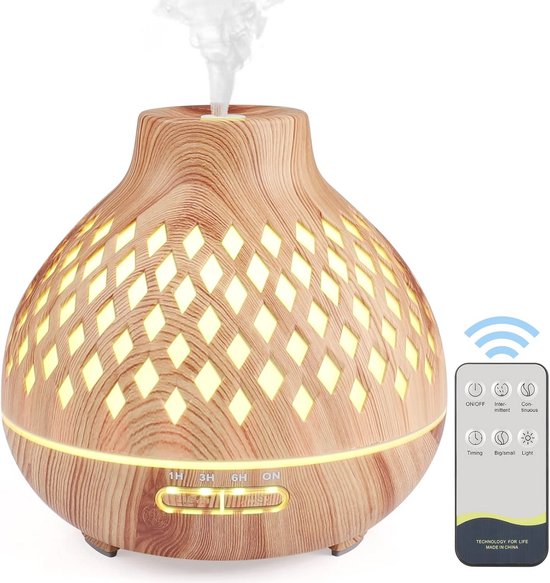 Elektrischer Aroma-diffusor (400 Ml) Mit Fernbedienung Und Luftbefeuchter – Geeignet Für Zuhause Und Yoga