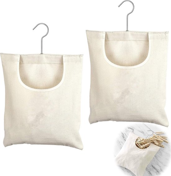 Kleiderbeutel 27 X 32 Cm Mit Ständer - Leinen-hängebeutel - Wiederverwendbarer Organizer Für Bad Oder Kleiderschrank (beige)