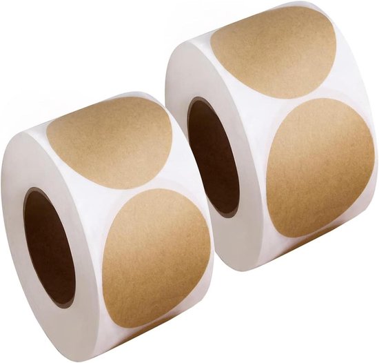 Selbstklebende Etiketten Aus Kraftpapier Für Unternehmen Und Kunsthandwerker – 1000 Blatt/set – Für Ölflaschen Und Olivenölgläser – 2,5 Cm Große, Braune Etiketten, Rollen