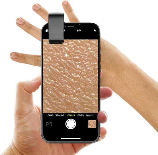 200-fache Vergrößerung, Led-licht, Universalclip Typ C, Mini-taschenmikroskop, 4 Stunden Laufzeit, Kamerazubehör, Kompatibel Mit Android-smartphones, Schwarz