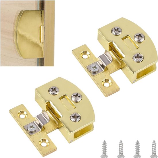 2 Stück Goldene Glastür-klemmbänder – Zinklegierung, Seitliche Montage, 90-grad-drehgelenk Für 5–7 Mm Rahmenlose Schränke