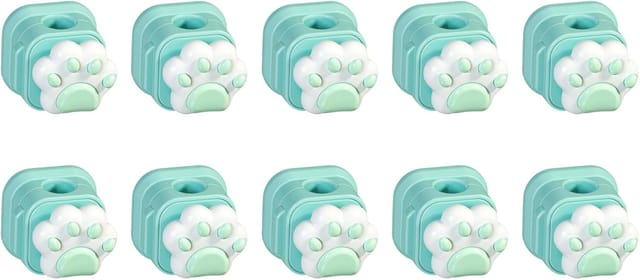 CCYKXA Grüne 10er-Packung katzenpfotenförmiger Kabelorganisatoren für den Schreibtisch zur sicheren Befestigung und Organisation von USB-Typ-C-Kabeln