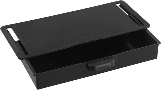 Schwarze, Selbstklebende Schubladenablage Für Unter Den Schreibtisch Im Homeoffice.