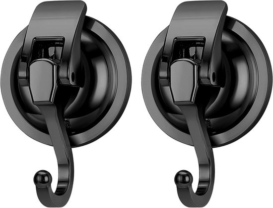 Hochwertige Vakuum-saughaken, Besonders Robust, 2er-pack, Schwarz