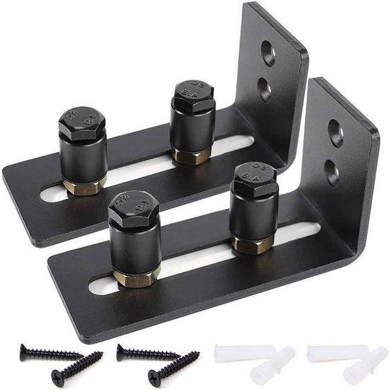 Verstellbare Bodenführungsrolle, Schwarz, Für Schiebetüren Im Scheunenstil, Superleichtgängiges, Leises Und Langlebiges Laufsystem, 2er-pack