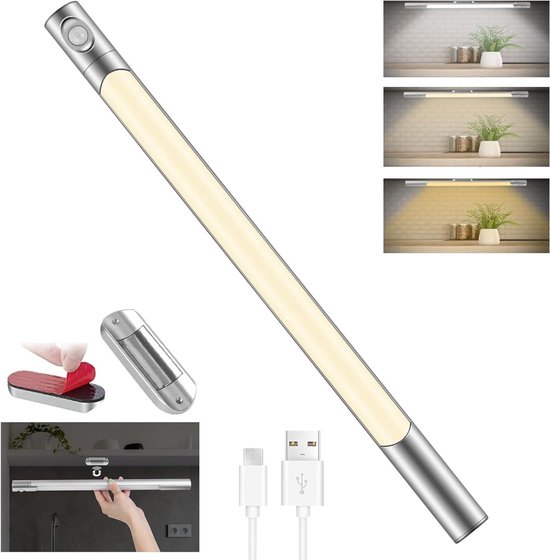 40 Cm Led-leuchte Mit Bewegungsmelder – 3500 Mah, Usb-aufladbar – Schrank-/treppenleuchte