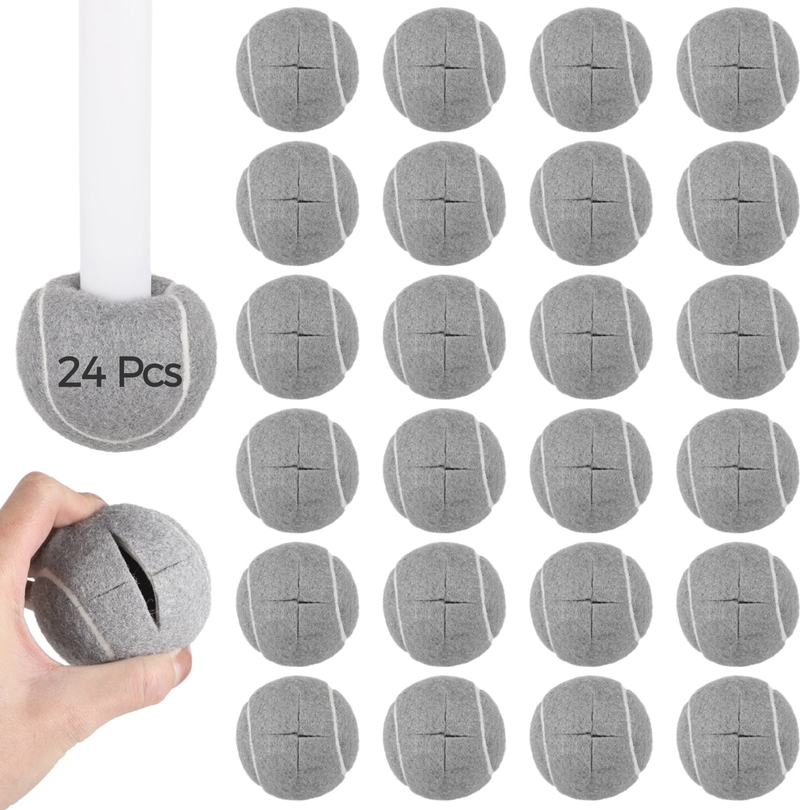 24er-pack Vorgeschnittene Bodenschoner Für Möbelbeine In Tennisballform (geräuschlose Stuhlhussen Mit Kreuzöffnung)
