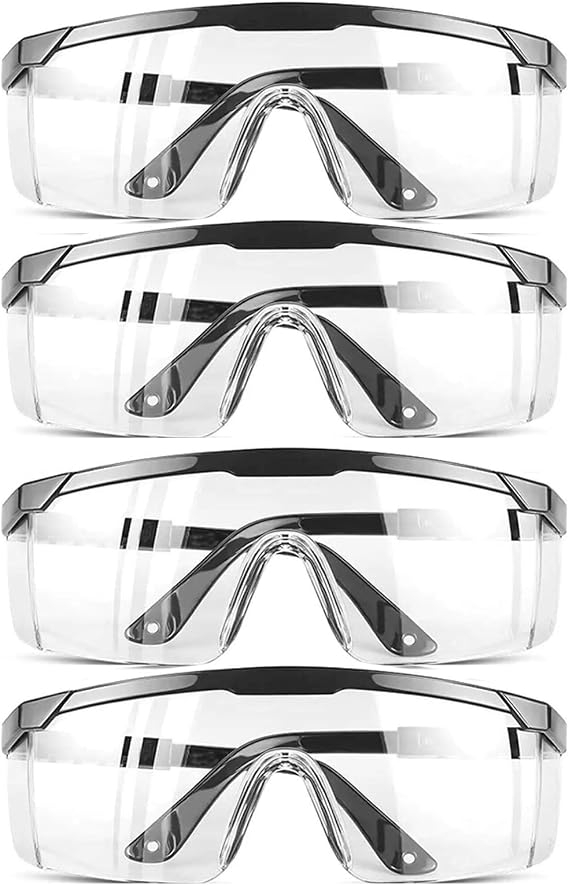 Transparente, Beschlagfreie Schutzbrille, Tragbare Brille, Augenschutz, Industrietauglich, Weitwinkel-sichtfeld (4er-pack)