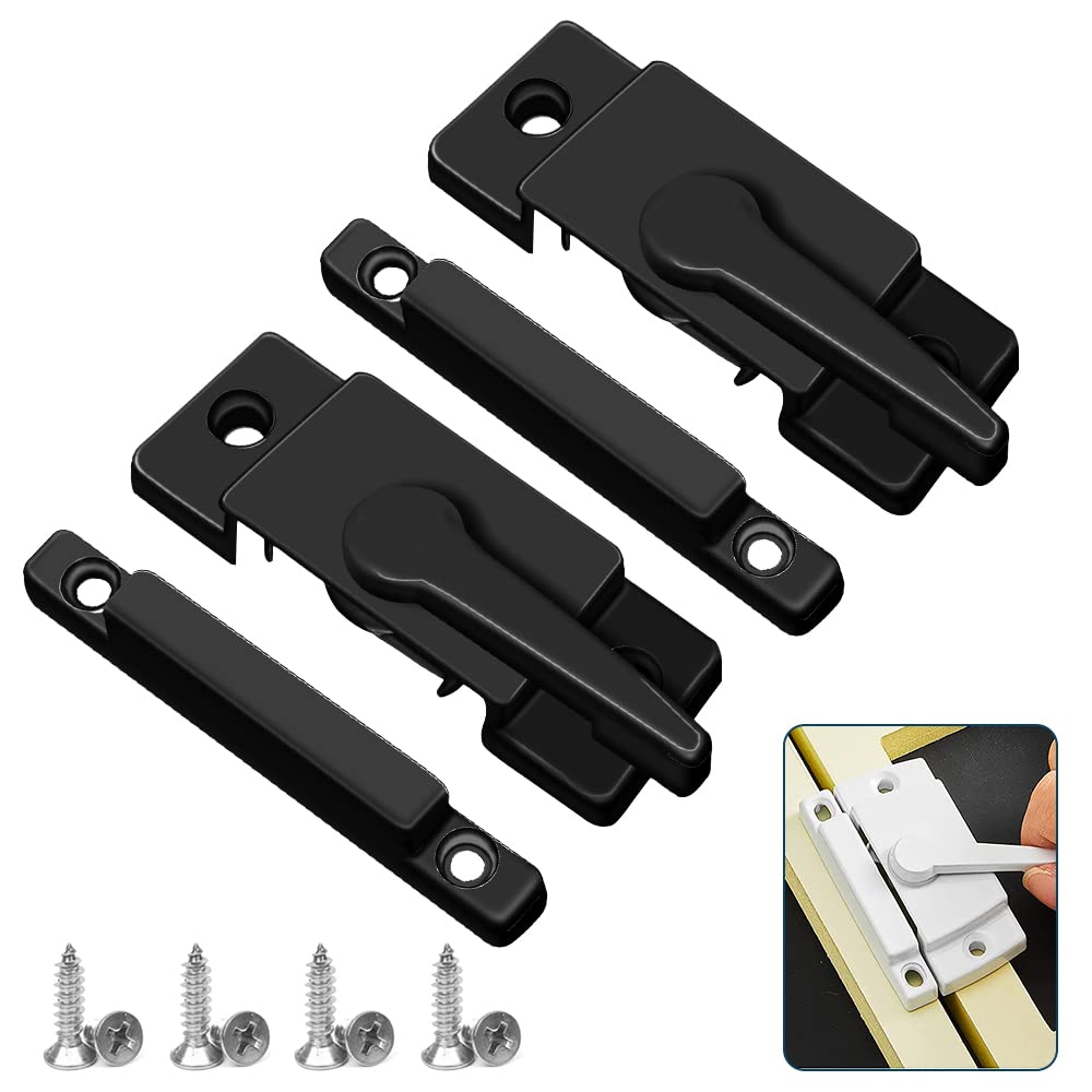 Schiebefensterverriegelungen, Schwarz, 2er-pack, Nockenfensterverriegelungen, Doppelflügelfensterverriegelungen, Sicherheits-vinylfensterverriegelungen Und -sicherungen, Ersatz Für Vertikale Und Horiz