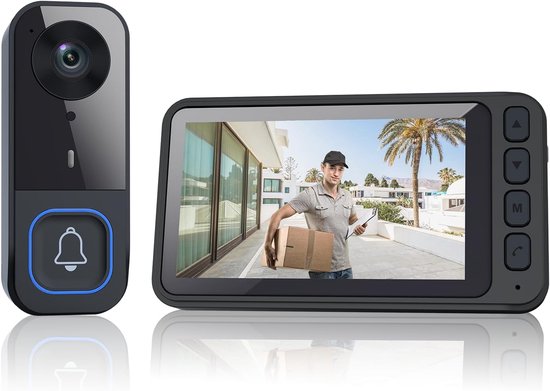 4,5-zoll-ips-bildschirm, Kabellose 1080p-video-türklingel Mit Nachtsicht