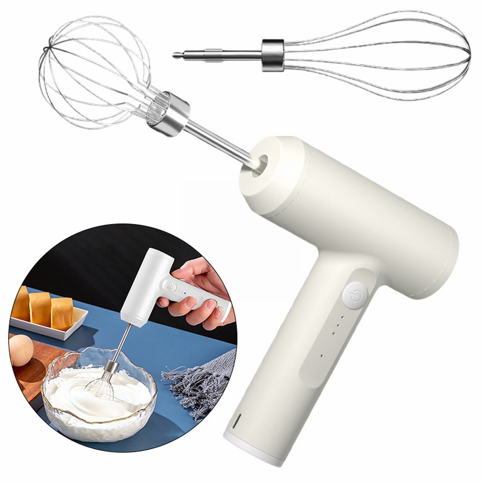 Kabelloser Stabmixer - Usb-aufladung - Für Den Heimgebrauch - Und Als Küchengerät Zum Mixen Und Aufschäumen Von Milch (cremeweiß)